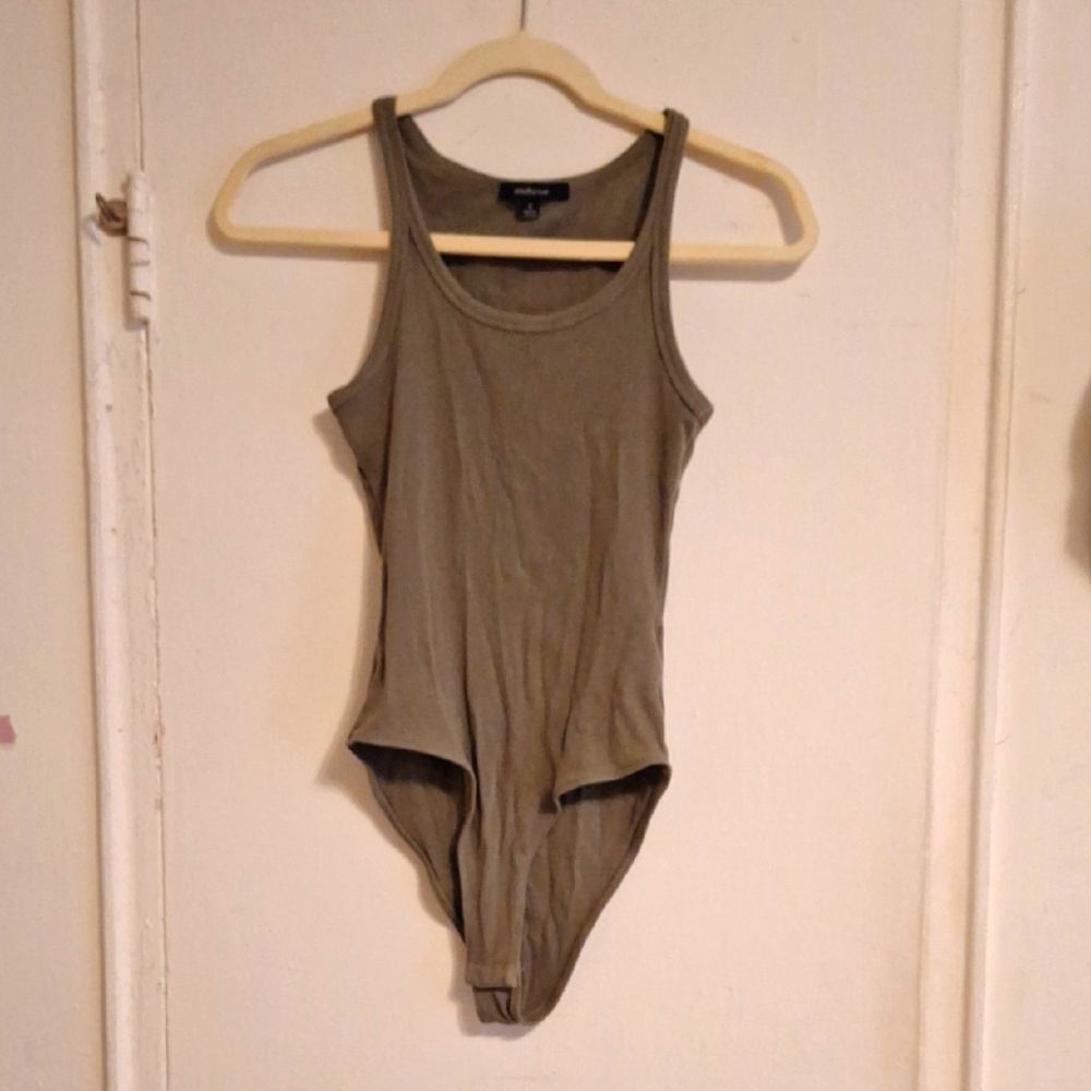 Ribbed Olive Green Bodysuit